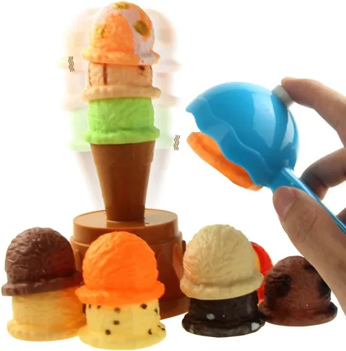 Vista 3 de Juego de equilibro con torre de helados con cucharón para niños