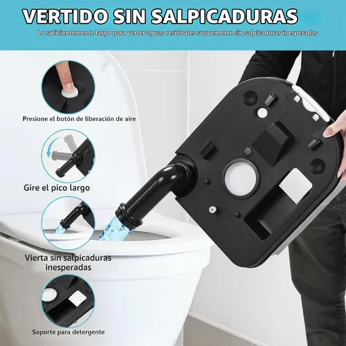 Vista 5 de YITAMOTOR Baño portátil de 6.34 galones para acampar con colección de papel Gris