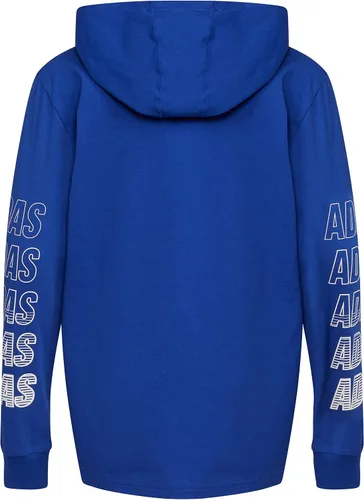 Vista 2 de adidas Camiseta de manga larga con capucha de algodón con logotipo Bos para niño