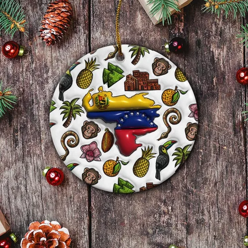 Vista 83 de Lotacy Bandera argentina argentina de Navidad de cerámica 2D impresa adorno con símbolos, decoración del hogar argentina regalos para hombres
