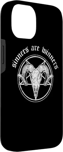 Vista 3 de Funda para iPhone 14 Occult Baphomet Tarot Card Satanic Devil Sinners are Winners