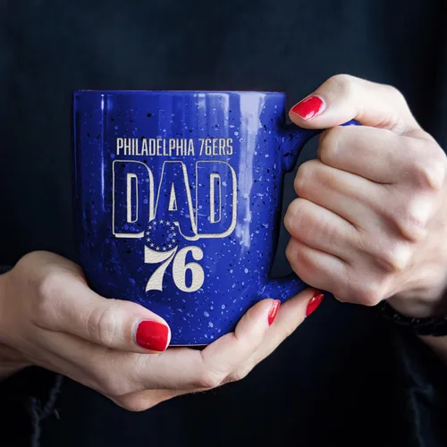 Vista 4 de Rico Industries NBA 16 oz Team Color Laser Engraved Speckled Ceramic Coffee Mug 3-Color del