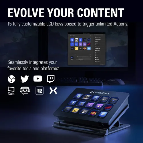 Vista 3 de Elgato Stream Deck - Controlador de creación de contenido en vivo y filtro de ondas emergentes el escudo contra el ruido elimina los golpes