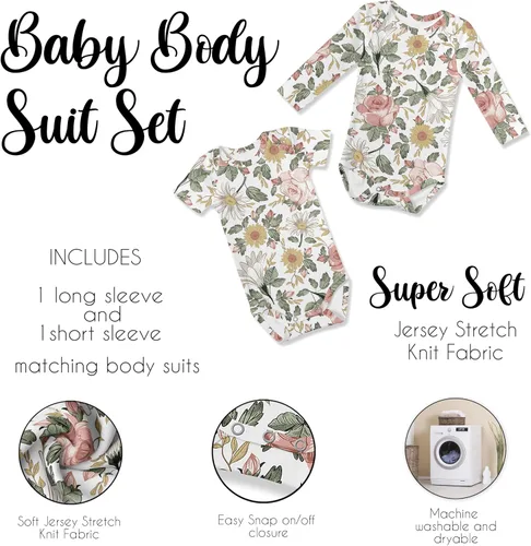 Vista 19 de Sweet Jojo Designs Baby Clothes Bodysuit Short Long Sleeve Newborn Infant Bodysuits