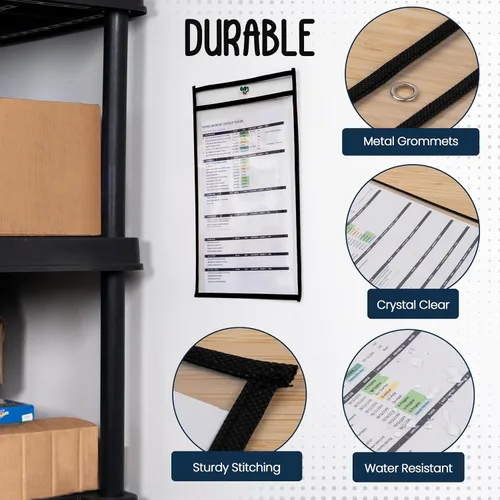 Vista 4 de Essex Wares - Paquete de 4 soportes para boletos de trabajo (negro) - Uso en tu negocio o en un aula. Se adapta fácilmente a hojas de papel estándar