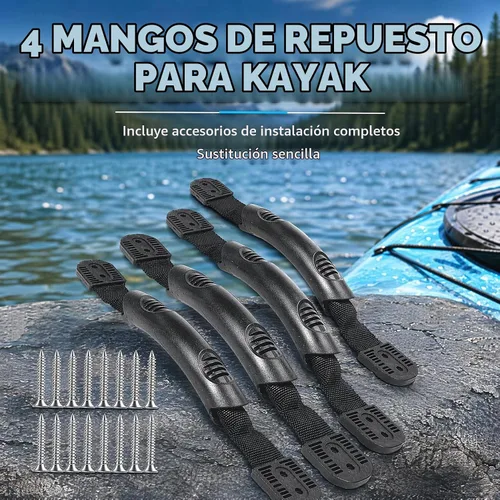 Vista 7 de Paquete de 4 manijas de repuesto negras con 16 tornillos