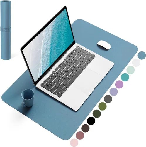 Vista 51 de YSAGi Alfombrilla de Escritorio de Cuero Antideslizante, Alfombrilla de Teclado para Escritorio de Computadora Portátil Impermeable, Protector
