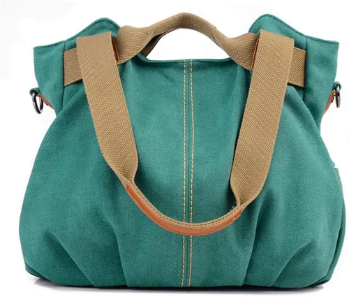 Vista 15 de Bolsos para Mujeres Damas Vintage Hobo de Lona Diarios Monedero Hombro Tote Comprador Bolso de Mano Negro