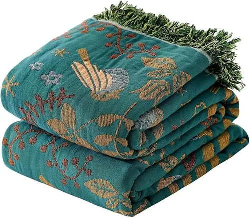 Vista 39 de Manta Bohemia – Manta suave 100% algodón para cama, 60"x80", reversible, transpirable, ligera, para otoño, todas las estaciones, decoración de casa
