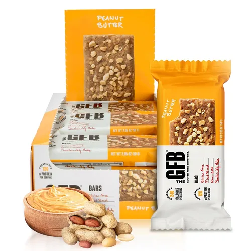 Vista 10 de The GFB Barras de proteína de mantequilla de maní de chocolate, sin gluten, a base de plantas, sin OMG, hechas de forma sostenible, ridículamente