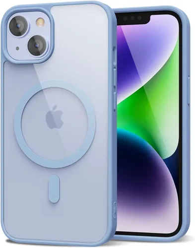 Vista 122 de oakxco Funda magnética transparente compatible con Magsafe, bonita funda delgada y transparente de poliuretano termoplástico no amarillenta, carcasa