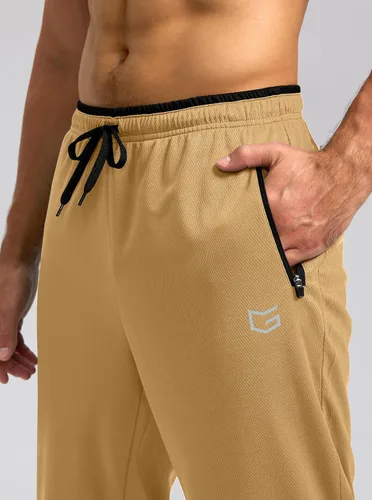 Vista 4 de G Gradual Pantalones deportivos para hombre con bolsillos con cremallera, pantalones deportivos cónicos para entrenamiento, correr, correr