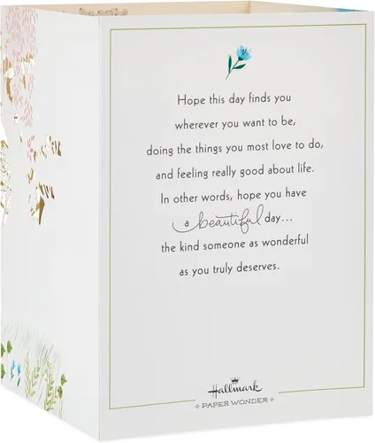 Vista 3 de Hallmark Paper Wonder - Tarjeta de cumpleaños desplegable para mujer (Día hermoso)