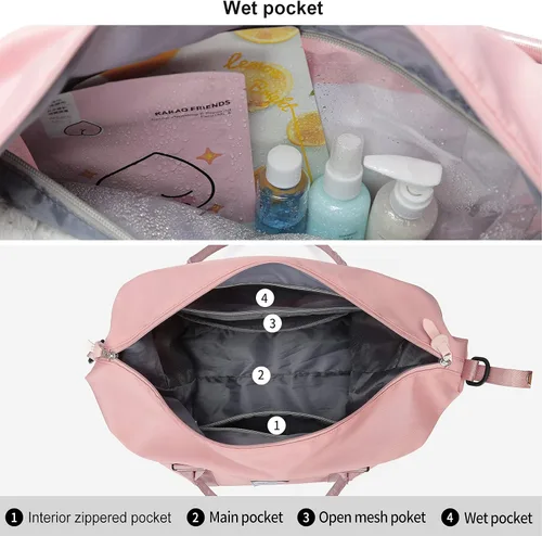 Vista 3 de Bolsa de viaje para gimnasio, bolsa de hombro para fin de semana para mujer