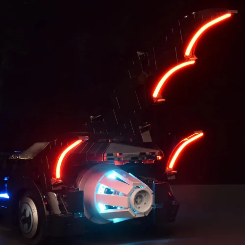 Vista 6 de LightGo Kit LED para Batman Forever Batmobile compatible con Lego 76304 Juego de ladrillos de iluminación no incluido (versión remota)