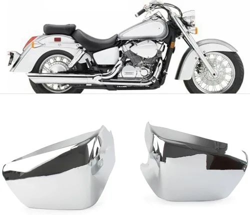 Vista 6 de LIRU Cubierta protectora de panel de batería lateral cromada, cubierta de carenado de plástico ABS de repuesto para Honda Shadow Aero VT400