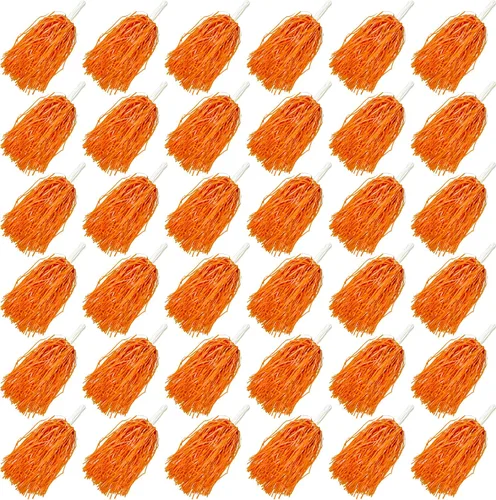 Vista 8 de HAVAGDTM 36PCS Cheerleading Pom Poms Metallic Foil Plastic Pom Poms with Baton Handle for Game Sports Squads Dancing Party Football Basketball Club