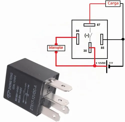 Vista 3 de Enchufe para relé de auto, de E Support™, de 12 V, 30 A, 40 A, 60A, 80A SPST y SPDT 30A 4Pin SPST