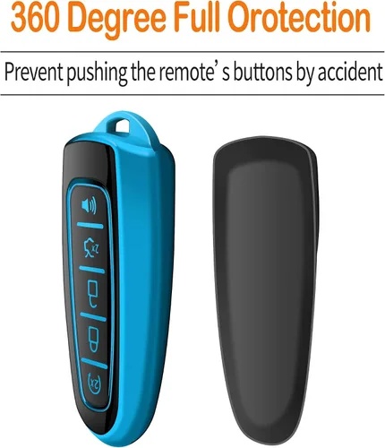 Vista 4 de Funda para Llavero de Ford con Llavero Carcasa de Llave de Protección Completa Suave Estuche de Llave Compatible con Ford C-Max Edge Escape