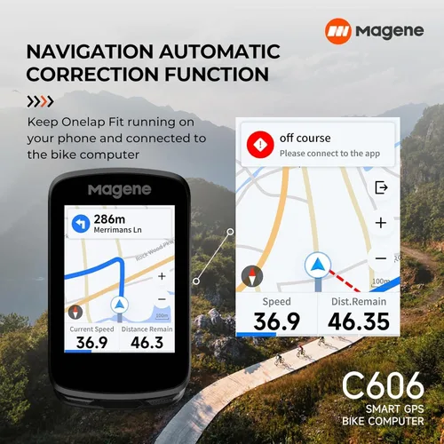 Vista 3 de Magene C606 V2 Bike Computer GPS – 2.8" Color Touchscreen, Multi-Scenario ClimbPro, Live Segments, Cycling Dynamics, Offline Navigation & 15-25Hr