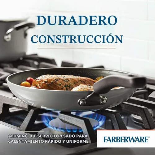 Vista 4 de Farberware Cookstart DiamondMax - Juego de sartenes antiadherentes, 2 Plateado