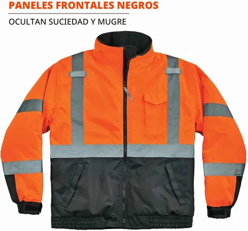 Vista 6 de Chaqueta de seguridad bomber de alta visibilidad Ergodyne Hi Vis 2-Lima
