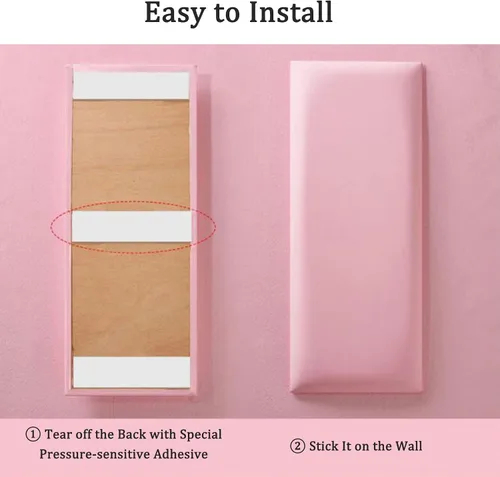 Vista 8 de WIGING Acolchado de pared 3D anticolisión para niños, paneles de pared autoadhesivos suaves, calcomanías de pared impermeables para dormitorio, sala