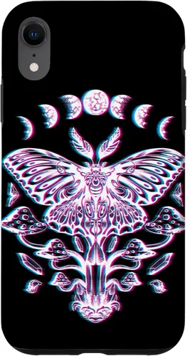 Vista 24 de Funda Glitch para iPhone 15 Glitch Lunar Moth Fases Cristales Setas