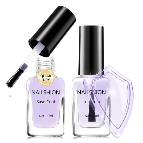 Vista 12 de Capa base y capa superior, esmalte de uñas regular transparente, rico en calcio VE secado rápido al aire fortalecimiento de uñas, sin gel, 2 piezas