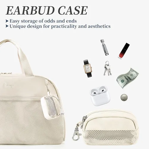 Vista 3 de Bolsa de gimnasio para mujer, bolsa deportiva para hombres con compartimento para zapatos, bolsas de viaje con bolsillo húmedo, escuela, yoga