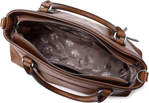Vista 4 de Monederos de cuero para mujer, bolso cruzado de gran capacidad, bolso de hombro negro