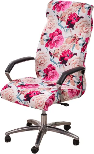 Vista 10 de CRFATOP - Funda para silla de oficina de computadora elástica con cremallera duradera - Funda universal giratoria para escritorio, funda de respaldo