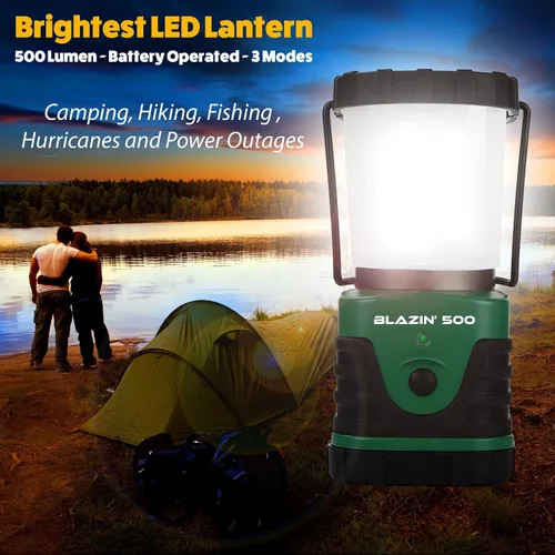 Vista 7 de Linterna LED más brillante para campamento y huracán, funciona con pilas.