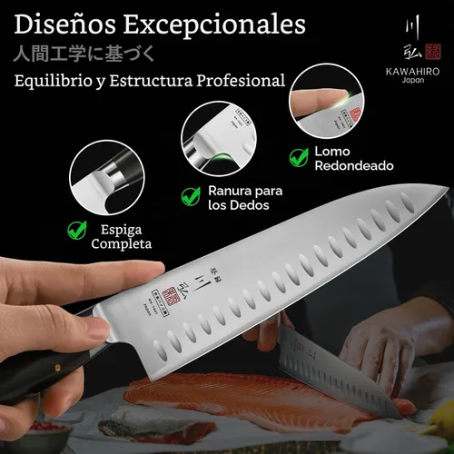 Vista 6 de Cuchillo de chef profesional, cuchillo de chef japonés hecho a mano de 9.5 pulgadas para cocina eficiente, cuchillo gyuto de acero de aleación