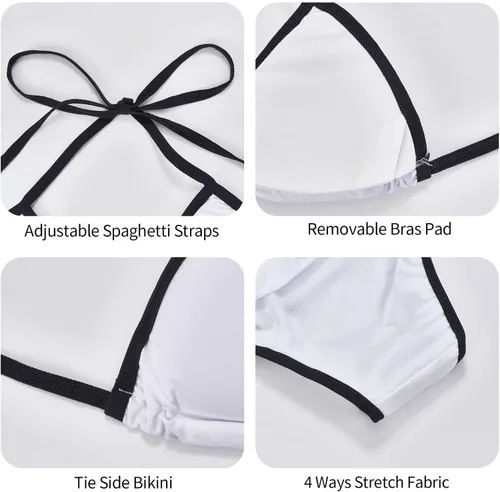 Vista 8 de My Hero is Now My Angel Non Hodgkin Lymphoma Cancer Awareness Women's Fashion Bikini 2 Pieces Push Up Summer Beach Bikini Set Triangle Bathing Suit