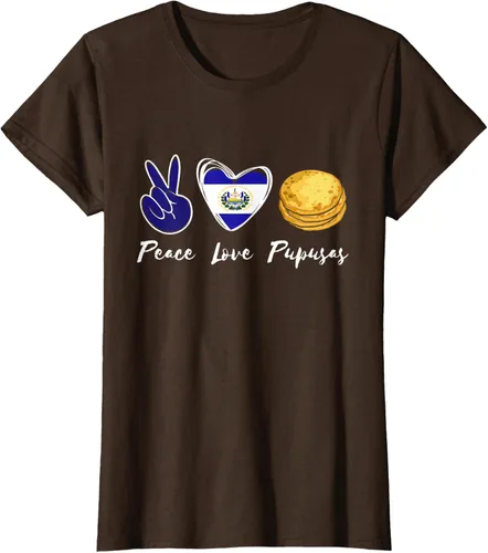 Vista 21 de Pupusas Lover Love Peace El Salvadaor Camiseta Comida Salvadoreña
