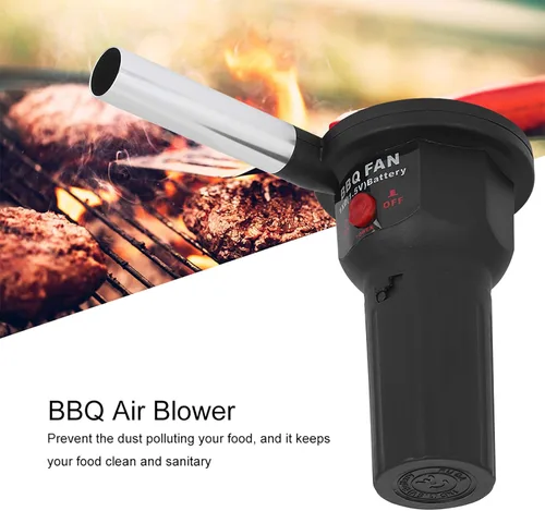 Vista 2 de Ventilador de barbacoa de cocina al aire libre, soplador de aire para barbacoa, fuelle de fuego, soplador de carbón, ventilador eléctrico portátil