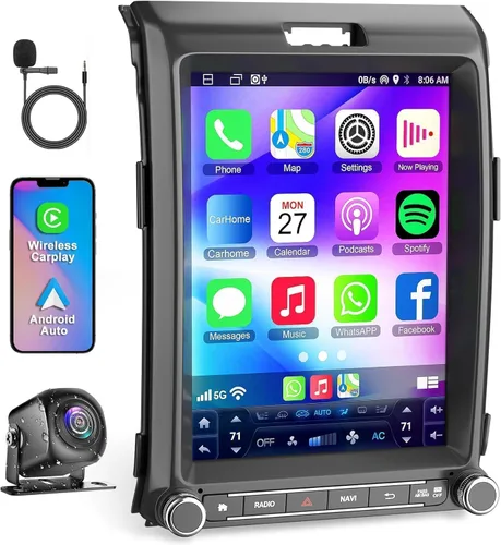 Vista 11 de [4G+128G+8Core] para radio de coche Ford F150 2009-2014, pantalla táctil IPS de 10.1 pulgadas estéreo de coche con Carplay inalámbrico/Android Auto