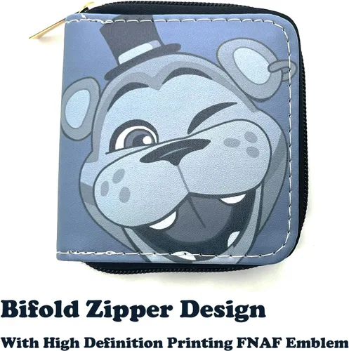 Vista 5 de FNAF Cartera y FNAF Fazbear Guardia de Seguridad Pin Pin Set Cinco Noches en el disfraz de Freddy's Cosplay Broche Pin Regalo para Hombres Mujeres