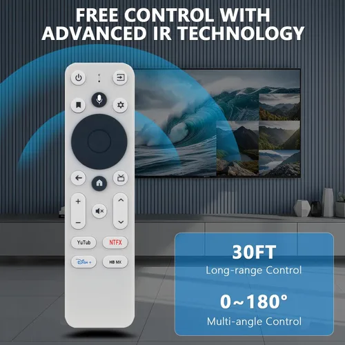Vista 4 de Reemplazo de control remoto de voz compatible con Onn Android TV FHD 4K UHD GEN 2 Stre-Aming Stick Box, y funciona para MECOOL MK2 Smart Box