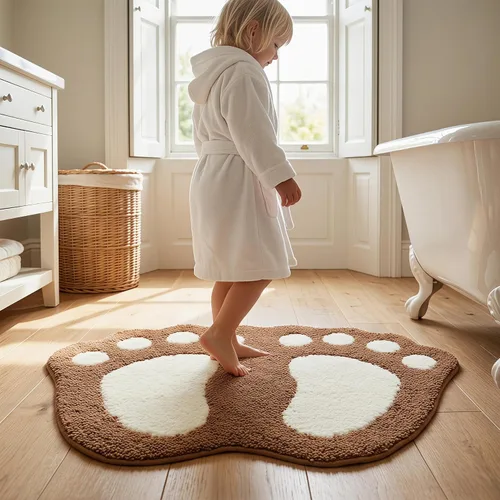 Vista 5 de TOPCHANCES Tapete de baño, antideslizante y grande para pies grandes, tapete de baño absorbente de agua, tapete de microfibra para inodoro, tapete