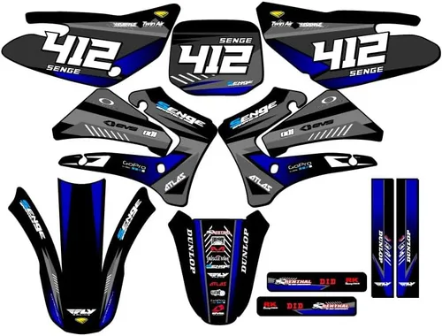 Vista 5 de TTR 125 SURGE 2000-2007 Kit de base gráfica Senge negro compatible con Yamaha