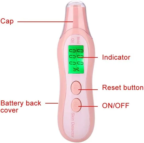Vista 6 de Sonew Lápiz digital de prueba de piel con pantalla LCD, analizador de precisión/aceite para el cuidado de la piel para viajes, hogar, salón de Rosa