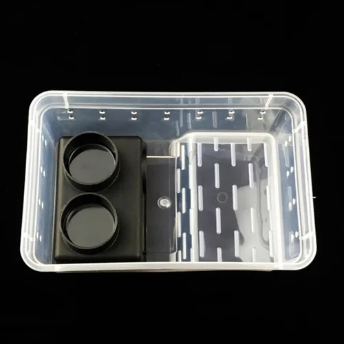 Vista 4 de Reptile Feeder Bowl with Split Use PP Black for Small Pets