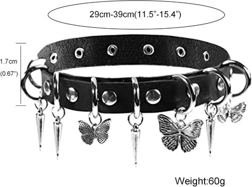 Vista 2 de Gargantilla Punk Gótico PU Cuero Emo Joyería para Mujeres