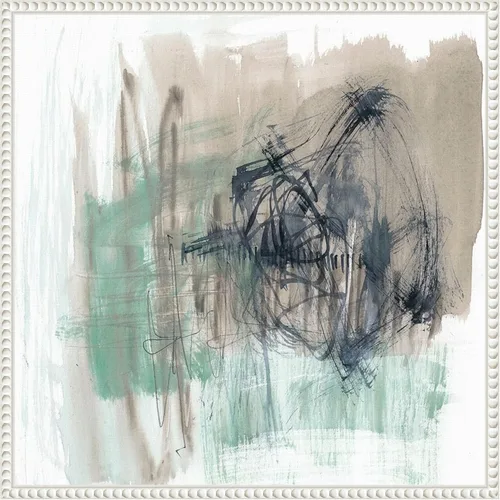 Vista 13 de Amanti Art Framed Canvas Wall Art 16x16 Scribble Scrabble I by Jennifer Goldberger, Framed Wall Art Canvas, Abstract Artwork, Traditional Decor