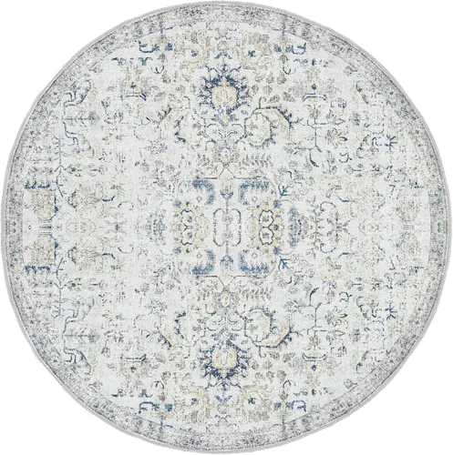 Vista 80 de jinchan Lima - Alfombra simétrica floral geométrica lavable, alfombra de entrada de medio círculo de 2 x 3, alfombra de media luna, suave y Azul