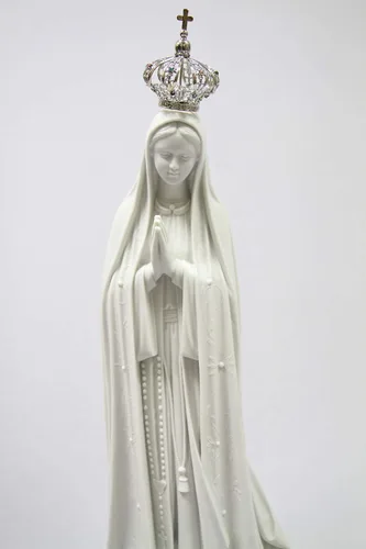 Vista 8 de Vittoria Collection 28 pulgadas Nuestra Señora de Fátima con corona de metal joya Virgen María estatua italiana escultura hecha en Italia