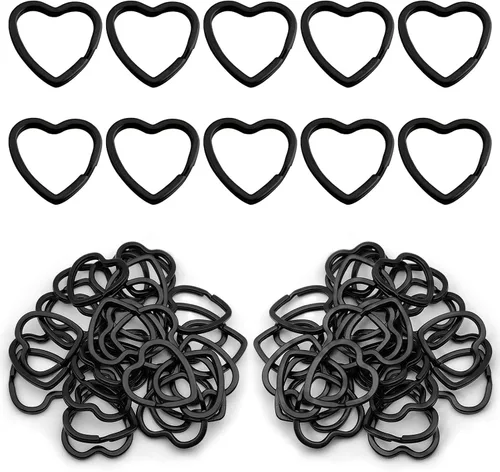 Vista 11 de Oubaka 30 llaveros divididos en forma de corazón, llaveros de metal para manualidades para la organización del hogar, oficina, proyectos de artes