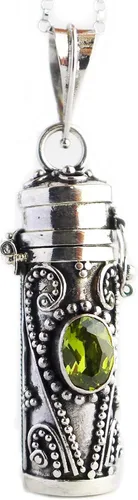 Vista 8 de Bali hecho a mano de plata esterlina tubo Locket colgante 20" collar JP92